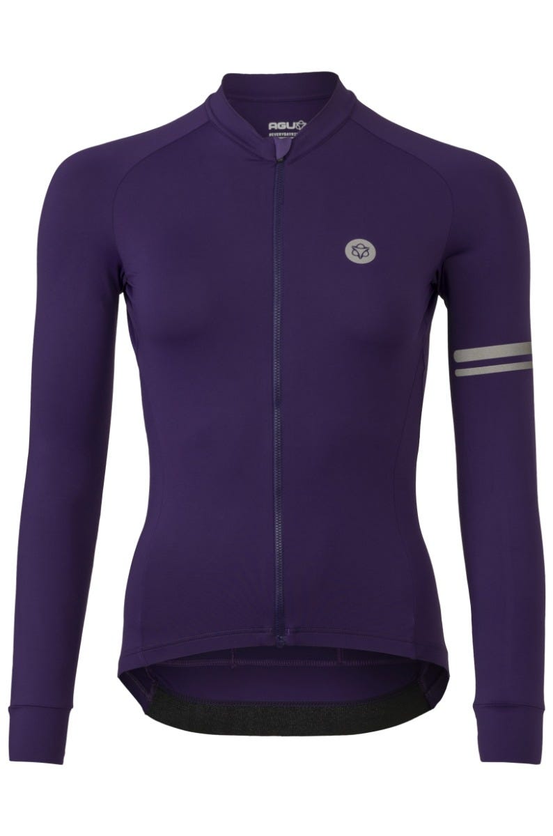 AGU Solid Fietsshirt Lange Mouwen Performance Dames - Ground coffee - S